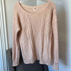 Mossimo Supply Co pink cable knit sweater size medium